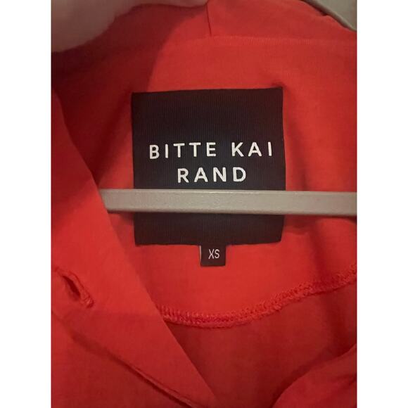 Bitte Kai Rand Long Sleeve Shirt Button-up Womens XS Fits Large Orange Tencel - Picture 2 of 5
